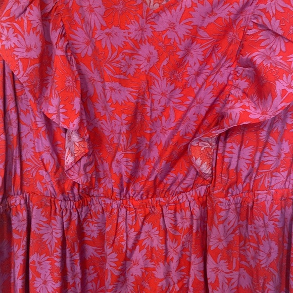 Terra & Sky Plus Red & Purple Floral Dress SZ 1X - Picture 2 of 5